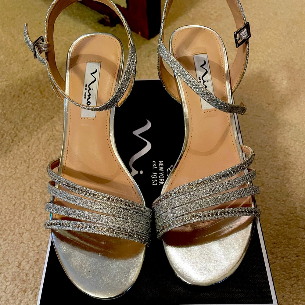 Nina Silver 2” Heeled Women’s Sandals 8 M